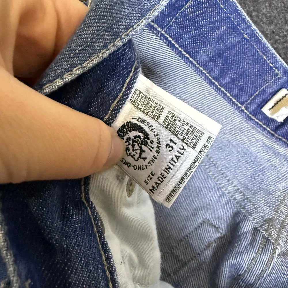 Diesel Wide Leg Jeans Mens 31 Blue Y2K Baggy Denim Made In Italy RR55